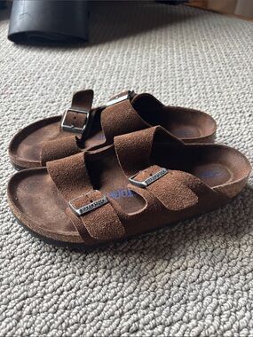 Birkenstock Arizona Suede Sandals in Brown